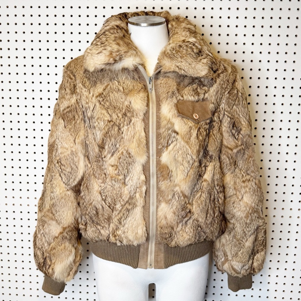 GORGEOUS Vintage | 1980's Lawrence Fur International Rabbit Fur Bomber 4.99 SHP